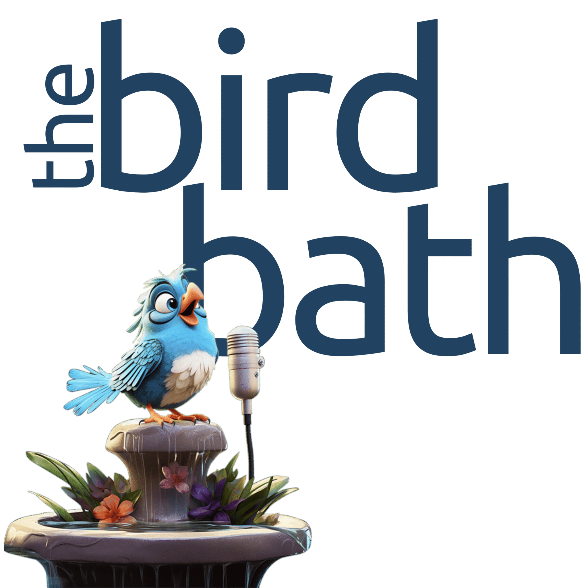 The Bird Bath Logo, Dark Blue